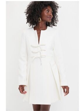 Tuckernuck white crepe Blair coat dress